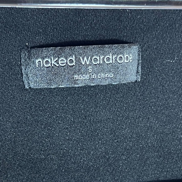 Naked Wardrobe Black Bodysuit V Neck Sleeveless Stretch Knit Thong Bottom, Small - Picture 6 of 6